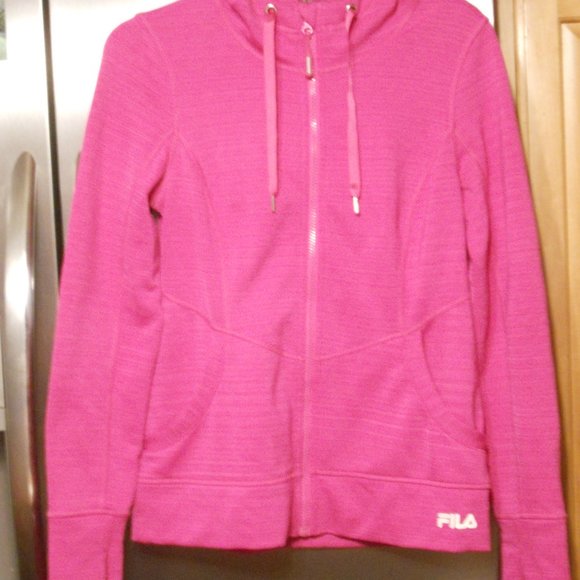 FILA Sport Women's Small Hot Pink Full Zip Hooded Jacket Yoga Track Sweat Suit - Picture 2 of 8
